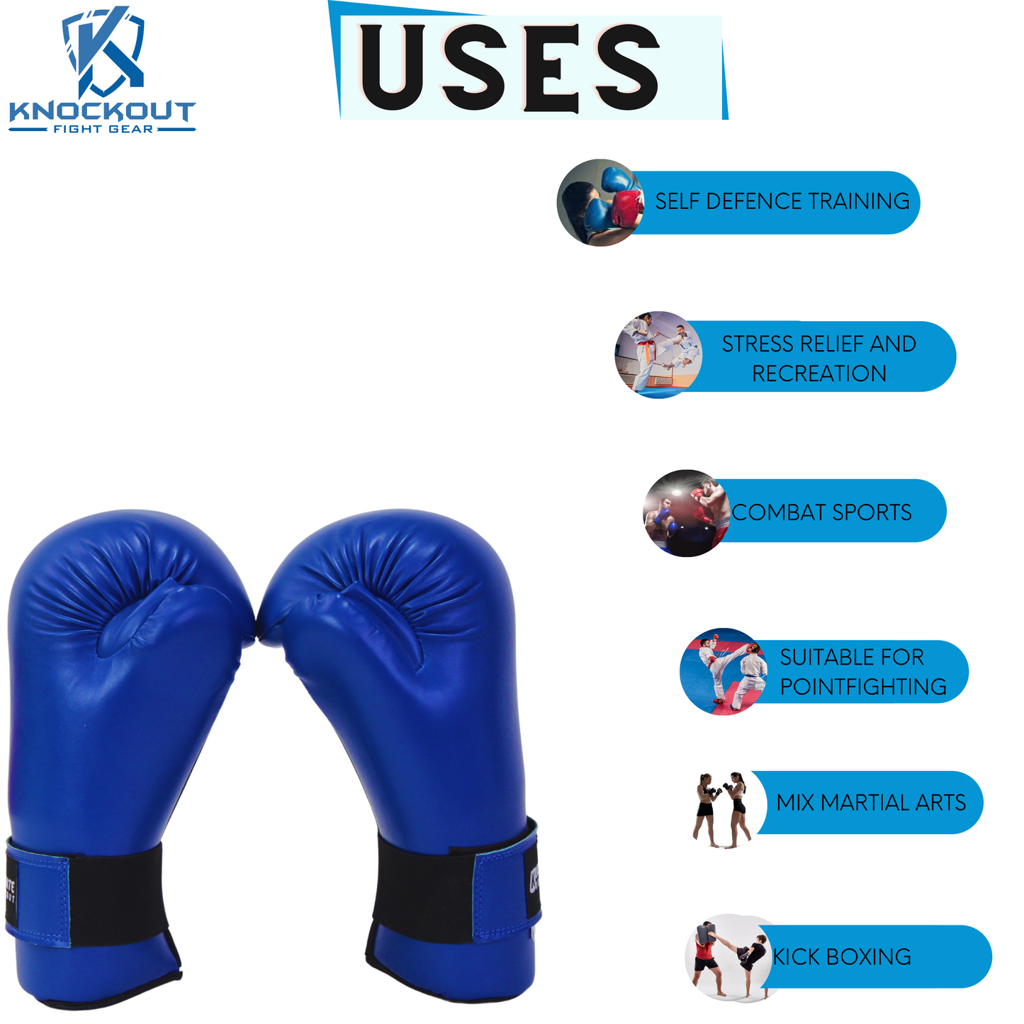 Semi-Contact Point Karate Gloves for Safe and Comfortable Training and Sparring - Suitable for, Taekwondo, Point Sparring, and More, for Kids and Adults