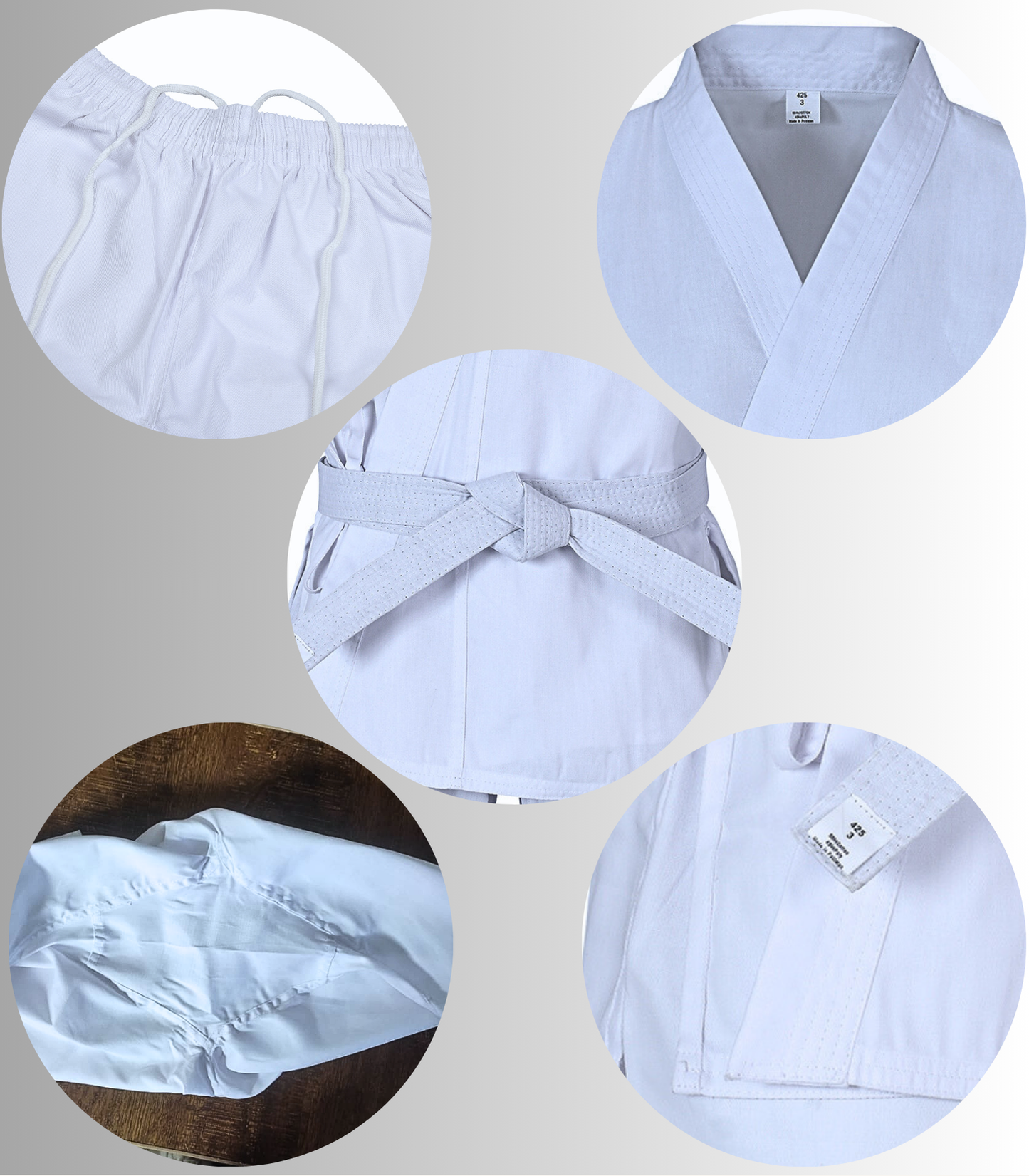 Karate Uniform 8.5oz Medium Weight For Kids & Adults Student Martial Arts Gi With Free White Belt