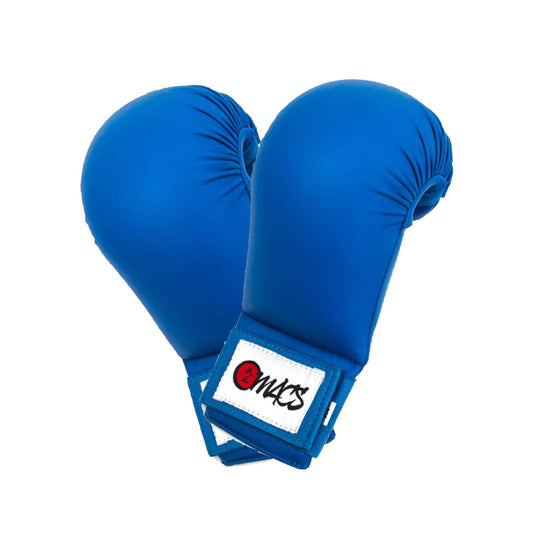 WKF Style Sparring Karate Gloves without Thumb Protection Blue Red White Martial Arts Mitts for Kids and Adults