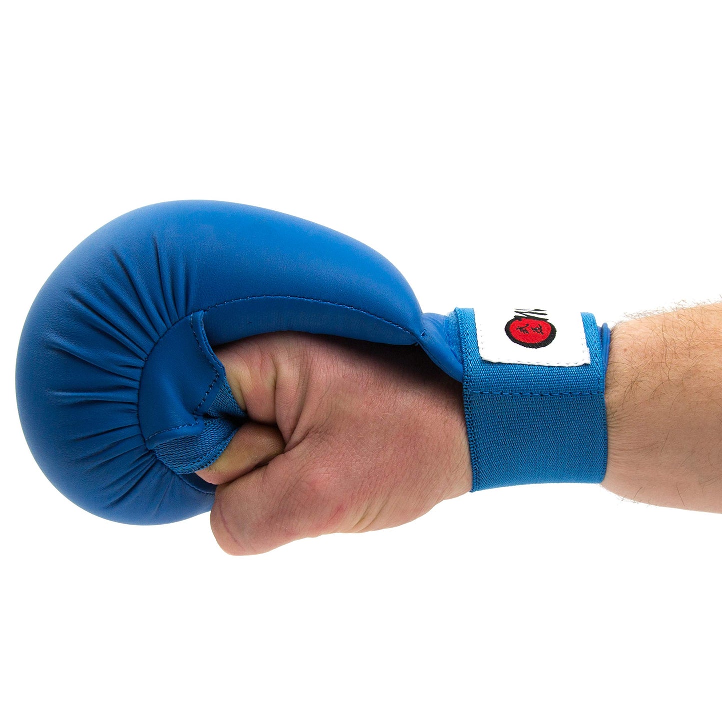 WKF Style Sparring Karate Gloves without Thumb Protection Blue Red White Martial Arts Mitts for Kids and Adults