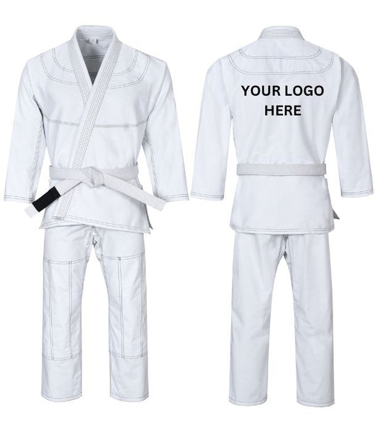 Customized White Brazilian Jiu Jitsu Gi For Men, BJJ Gi Women Grappling gi ULTRA LIGHT, PRESHRUNK Sweat Wicking Fabric