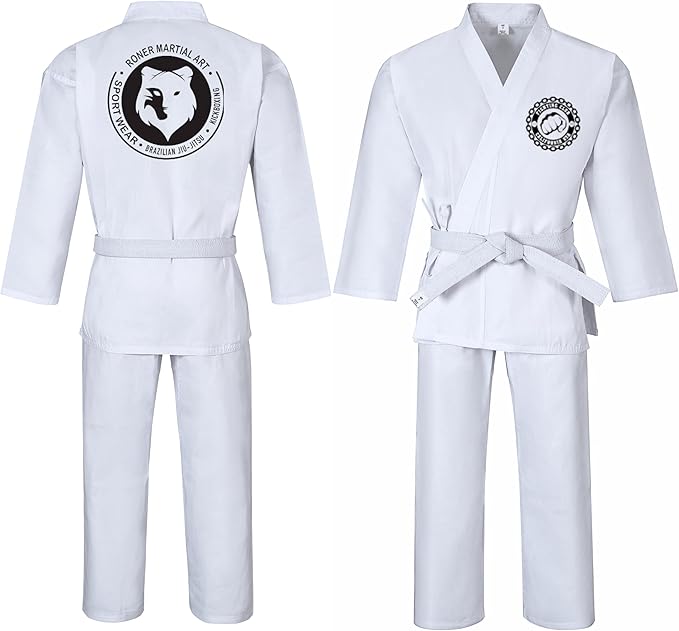 Customized Black Karate Uniform 7.5oz Medium Weight With Your Logo & Screen Printing For Kids & Adults